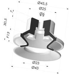 Ventosa 1.5 Fole Série PBG Ø 43MM