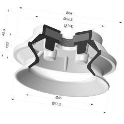 Ventosa 1.5 Fole Série PBG Ø 77,5 mm