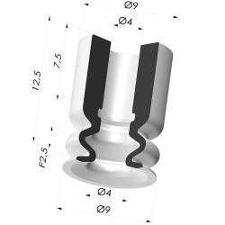 Ventosa 1.5 Fole Série 1 Ø 9MM