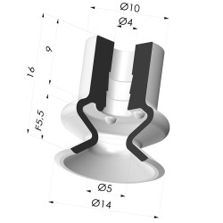 Ventosa 1.5 Fole Série 1 Ø 14MM