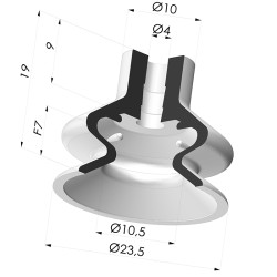 Ventosa 1.5 Fole Série 1 Ø 23MM - com Recesso