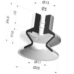 Ventosa 1.5 Fole Série 1 Ø 26MM