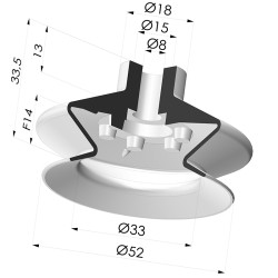 Ventosa 1.5 Fole Série 1 Ø 52MM
