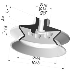 Ventosa 1.5 Fole Série 1 Ø 63MM