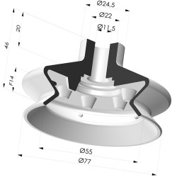 Ventosa 1.5 Fole Série 1 Ø 77MM