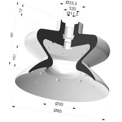 Ventosa 1.5 Fole Série 1 Ø 85MM