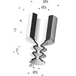 Ventosa 2.5 Fole Série 2 Ø 5MM