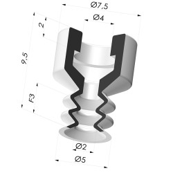 Ventosa 2.5 Fole Série 2 Ø 5MM