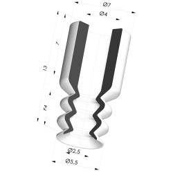 Ventosa 2.5 Fole Série 2 Ø 5,4 mm