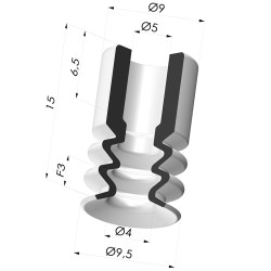 Ventosa 2.5 Fole Série 2 Ø 9,4 mm