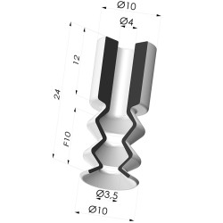 Ventosa 2.5 Fole Série 2 Ø 10MM