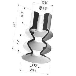 Ventosa 2.5 Fole Série 2 Ø 14,3 mm