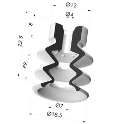 Ventosa 2.5 Fole Série 2 Ø 18,5 mm