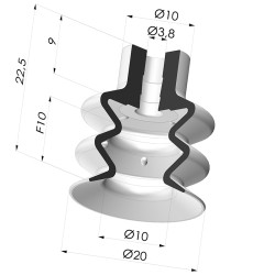 Ventosa 2.5 Fole Série 2 Ø 20MM