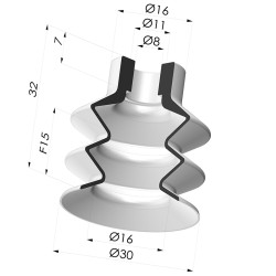 Ventosa 2.5 Fole Série 2 Ø 30MM