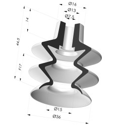 Ventosa 2.5 Fole Série 2 Ø 36MM