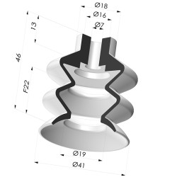 Ventosa 2.5 Fole Série 2 Ø 41MM