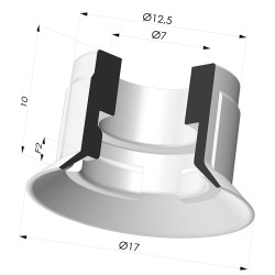 Ventosa plana Série 7SP Ø 17 mm