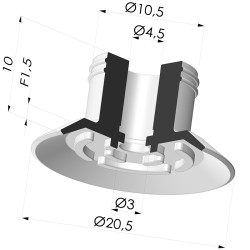Ventosa plana Série 7 Ø 20 mm