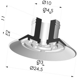 Ventosa plana Série 7 Ø 25 mm