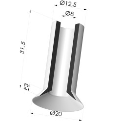 Ventosa plana Série 7SC Ø 20 mm