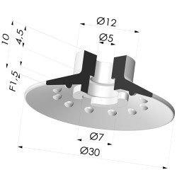 Ventosa plana Série 7SB Ø 30 mm
