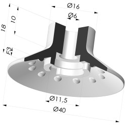 Ventosa plana Série 7SB Ø 40 mm