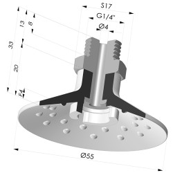 Ventosa plana Série 7SB Ø 54,8 mm com encaixe G1/4"