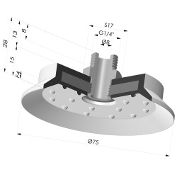 Ventosa plana Série 7SB Ø 72,8 mm com encaixe G1/4"