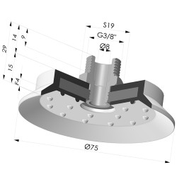 Ventosa plana Série 7SB Ø 72,8 mm com encaixe G3/8"