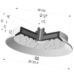Ventosa plana Série 7SB Ø 125,5 mm com encaixe G1/4"