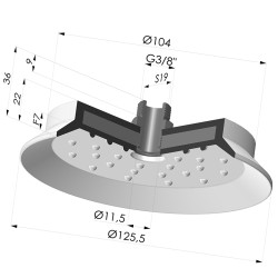 Ventosa plana Série 7SB Ø 125,5 mm com encaixe G3/8"
