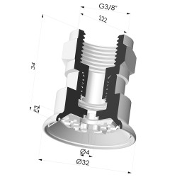 Ventosa plana Série 7R Ø 32 mm