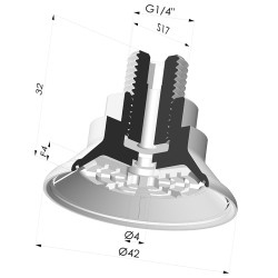 Ventosa plana Série 7R Ø 42 mm