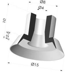 Ventosa plana Série 7 Ø 15 mm