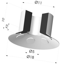 Ventosa plana Série 7 Ø 18 mm