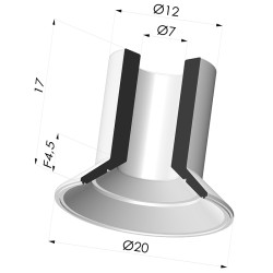 Ventosa plana Série 7 Ø 20 mm