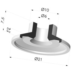 Ventosa plana Série 7 Ø 21 mm