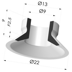 Ventosa plana Série 7 Ø 22 mm