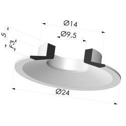 Ventosa plana Série 7 Ø 24 mm