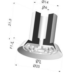 Ventosa plana Série 7 Ø 25 mm
