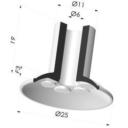 Ventosa plana Série 7 Ø 26 mm