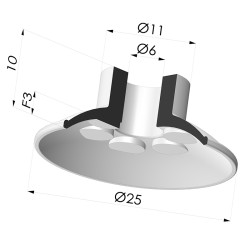 Ventosa plana Série 7 Ø 25 mm