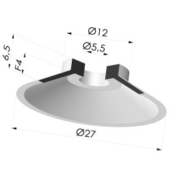 Ventosa plana Série 7 Ø 27 mm