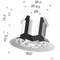 Ventosa plana Série 7 Ø 27 mm
