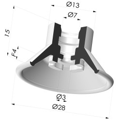Ventosa plana Série 7 Ø 28 mm