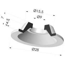 Ventosa plana Série 7 Ø 28 mm
