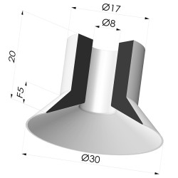 Ventosa plana Série 7 Ø 30 mm