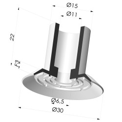 Ventosa plana Série 7 Ø 30 mm
