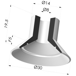 Ventosa plana Série 7 Ø 30 mm